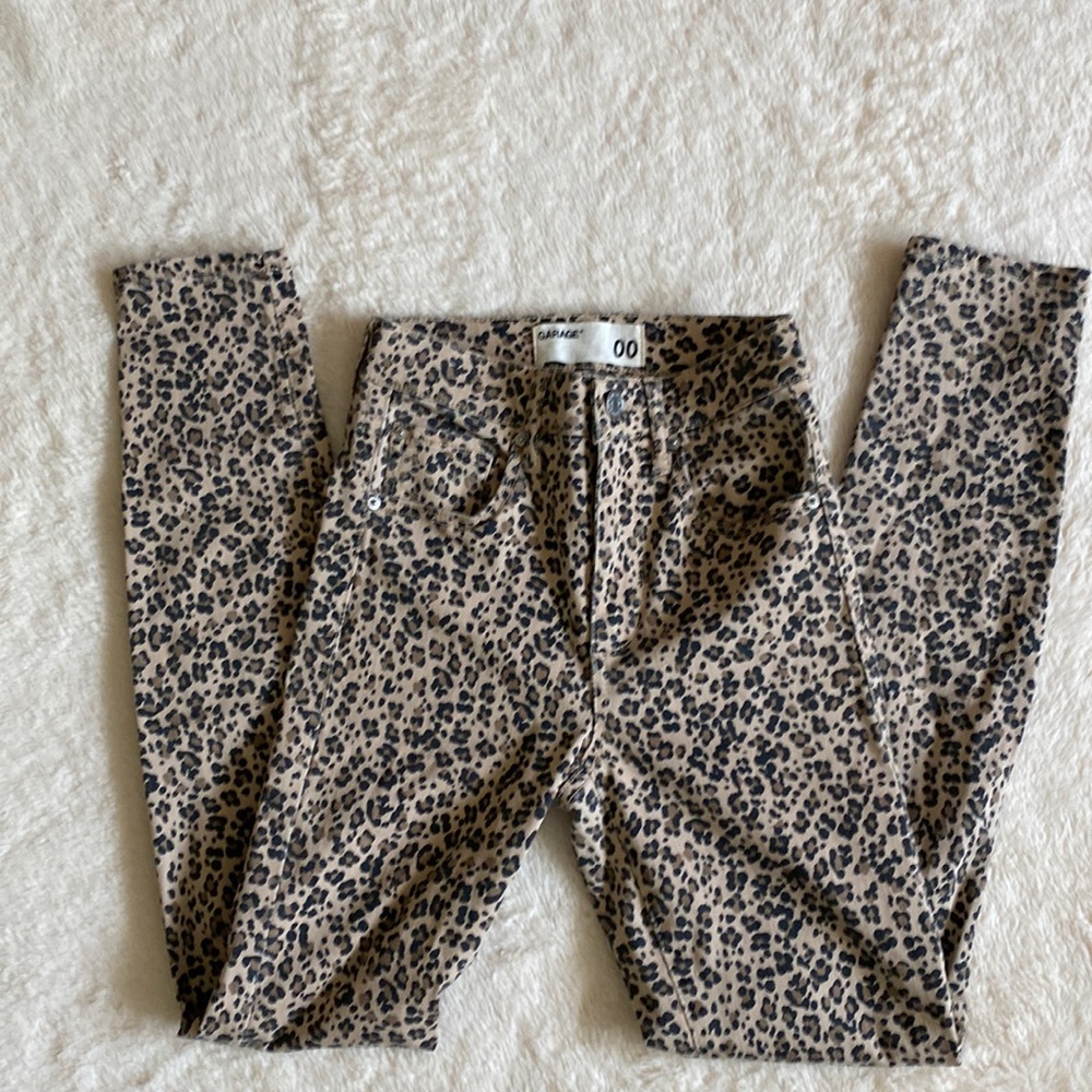 Garage Leopard Print High Rise Jeans Sz. 00